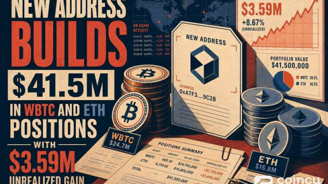 New Address Builds $41.5M in WBTC and ETH Positions With $3.59M Unrealized Gain