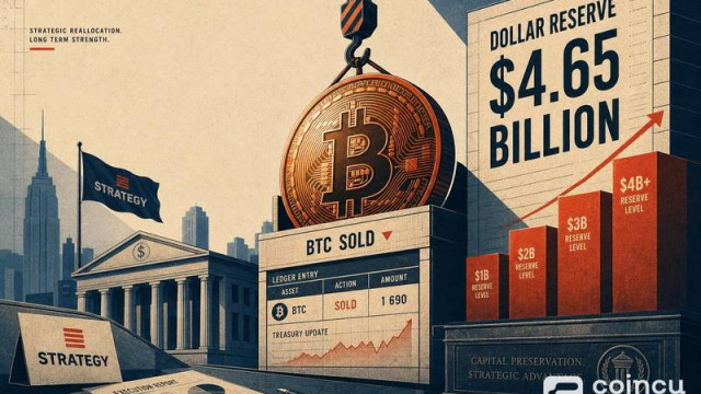 Strategy Sells 1,690 BTC as Dollar Reserve Reaches $4.65 Billion