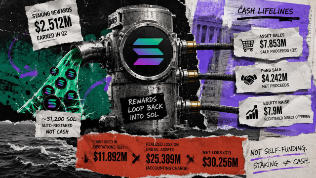 Solana treasury earns $2.5M in staking rewards but had to sell equity to raise $12M in cash for operations