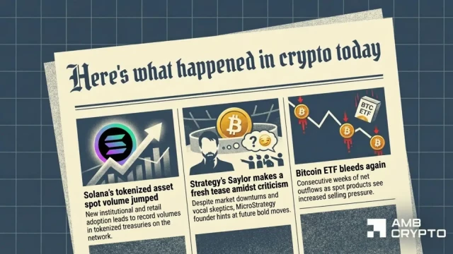 What happened in crypto today: Solana's RWA boom, $527M BTC ETF outflows, and more