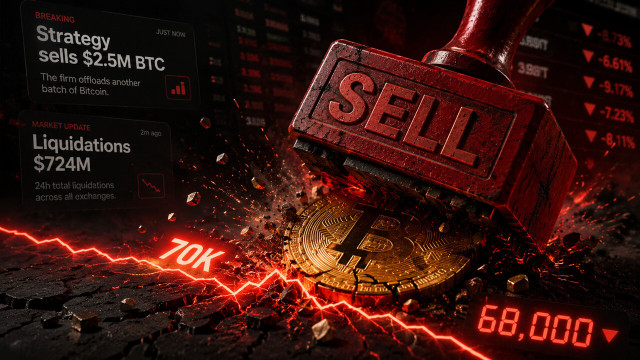 Il flash crash di Bitcoin sotto i 68.000 dollari innesca una liquidazione di circa 400 milioni di dollari in meno di un'ora