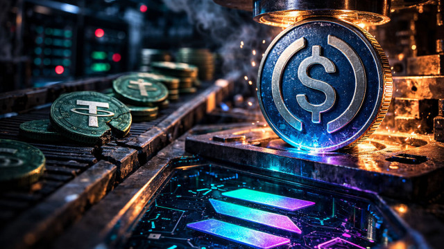 Tether still holds more cash, but Circle's USDC is now moving more of crypto's money