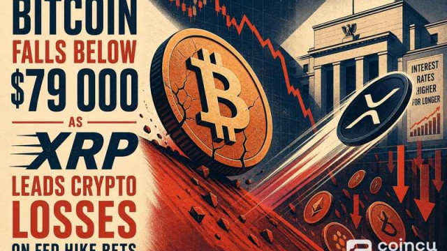 Bitcoin Falls Below $79,000 as XRP Leads Crypto Losses on Fed Hike Bets
