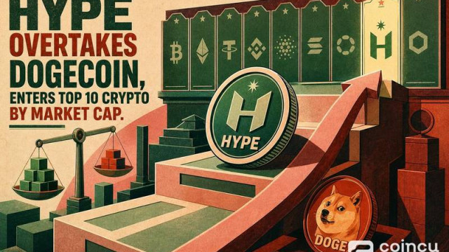 HYPE обогнал Dogecoin и вошел в десятку лучших криптовалют по рыночной капитализации