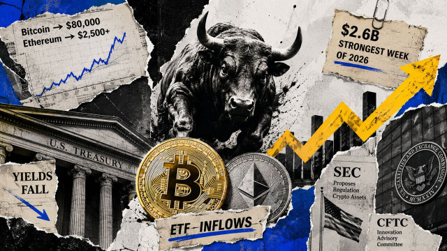 Bitcoin and Ethereum ETFs just had their biggest week of 2026 as crypto exploded higher