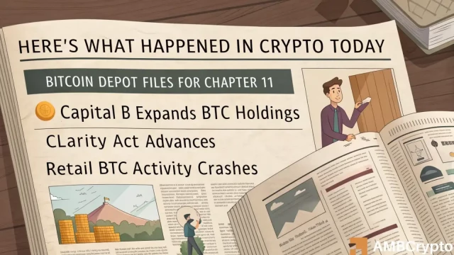 What happened in crypto today: Bitcoin Depot enters Chapter 11, Capital B adds 192 BTC & more