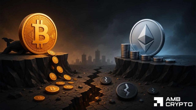 الحيتان تتخلى عن بيتكوين، وإيثريوم تترك البورصات: العملات المشفرة تشهد تصفية بقيمة ١٨٦ مليون دولار