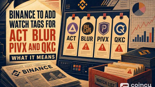 Binance to Add Watch Tags for ACT, BLUR, PIVX and QKC: What It Means
