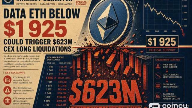 Data: ETH Below $1,925 Could Trigger $623M CEX Long Liquidations