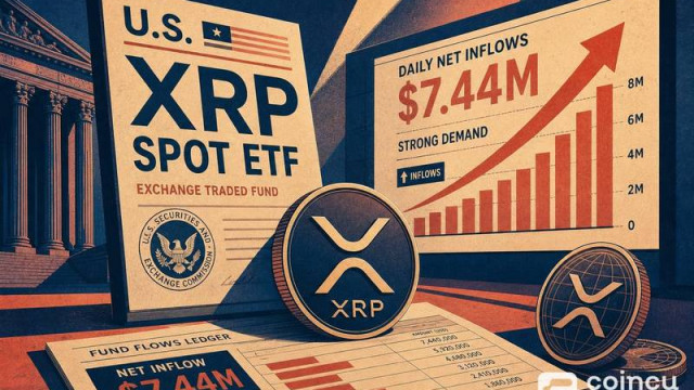U.S. XRP Spot ETFs See $7.44M Daily Net Inflows as Demand Holds