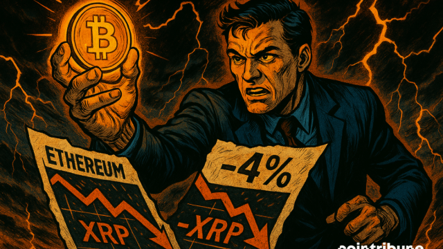Crypto: Ethereum Drops 4%, XRP Plunges 12% as Bitcoin Holds Steady