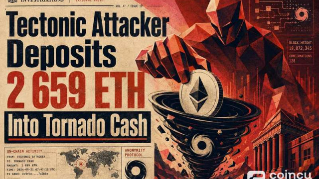 Tectonic Attacker Deposits 2,659 ETH Into Tornado Cash