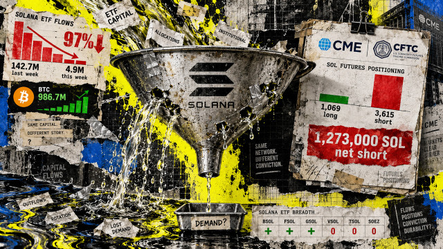 Solana's weekly ETF inflows fell 97% while CME funds became less net short