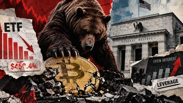 Bitcoin ETF exits erase Monday's rebound as spot selling deepens before the Fed