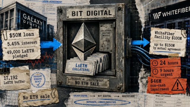Bit Digital pledged 74% of its staked Ethereum position to a loan that can trigger a 24-hour collateral call