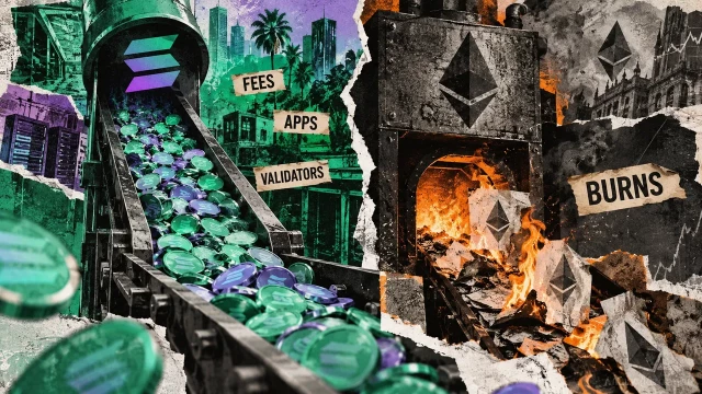 Solana flips Ethereum in fees, while ETH holds the burn lead