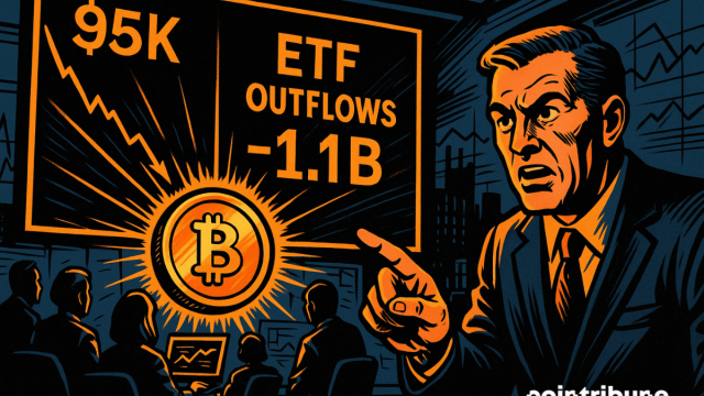 US Bitcoin ETFs Log $1.1B Weekly Outflows as BTC Slides Toward $95K