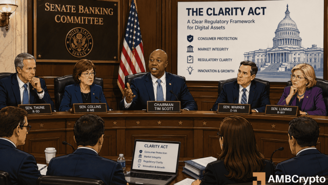Il CLARITY Act cancella il markup del Senato con un voto di 15-9 mentre le lotte etiche persistono