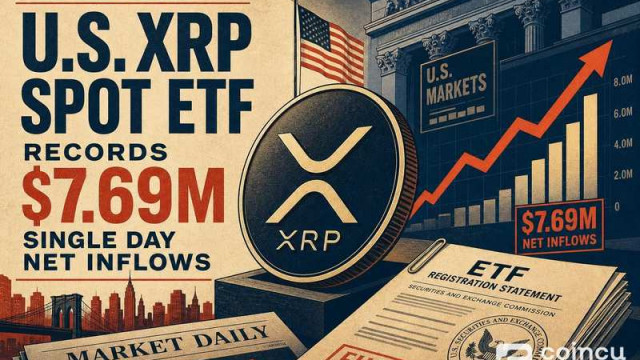U.S. XRP Spot ETF Records $7.69M Single-Day Net Inflows