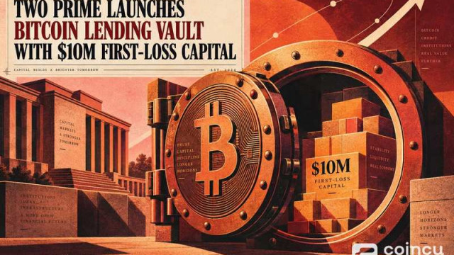 Two Prime Launches Bitcoin Lending Vault With $10M First-Loss Capital