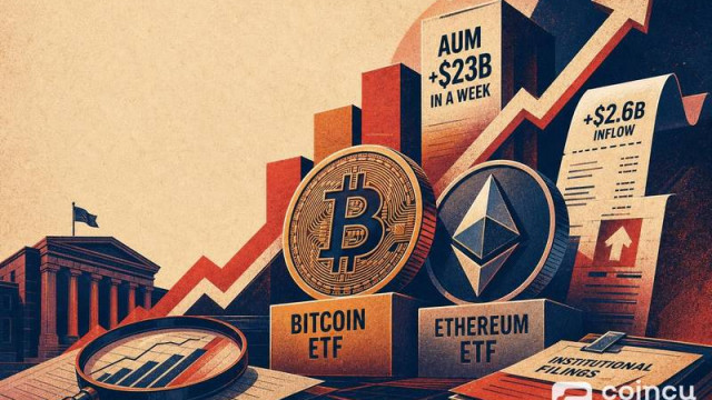 Bitcoin and Ethereum ETFs Add $2.6B as AUM Jumps $23B in a Week