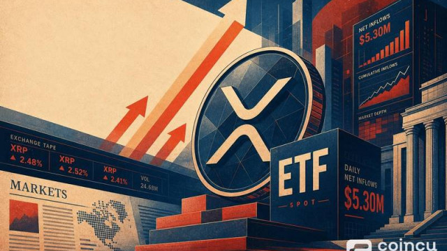 U.S. XRP Spot ETFs See $5.30M in Daily Net Inflows