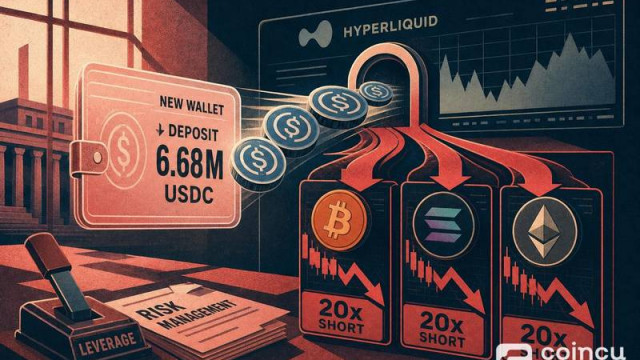 New Wallet Deposits 6.68M USDC to Hyperliquid, Opens 20x Shorts on BTC, SOL and ETH