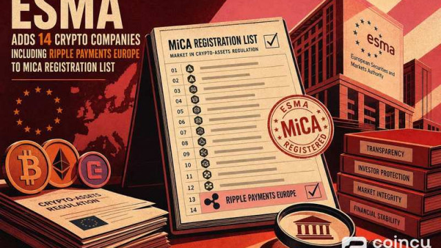 ESMA Adds 14 Crypto Companies, Including Ripple Payments Europe, to MiCA Registration List