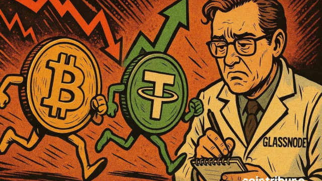 Bitcoin shows a strong negative correlation with USDT, according to Glassnode