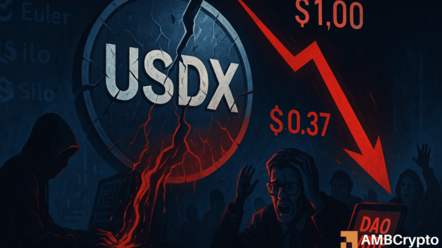 Stablecoin USDX crashes 63% as founder faces liquidity drain allegations