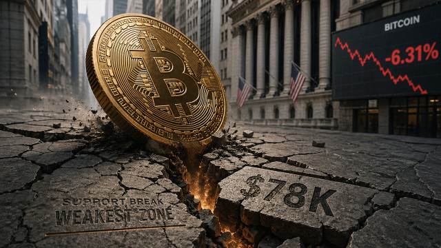 Bitcoin flash crashes below $78,000 at Europe market open with nearly $295 million in crypto liquidations