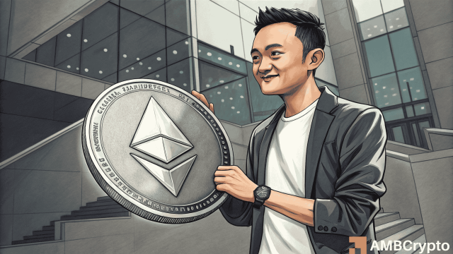 Justin Sun stakes $154M in Ethereum —Now holds more ETH than TRX