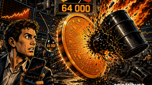 Bitcoin stalls at $64,000 amid the oil shock and tech sell-off.